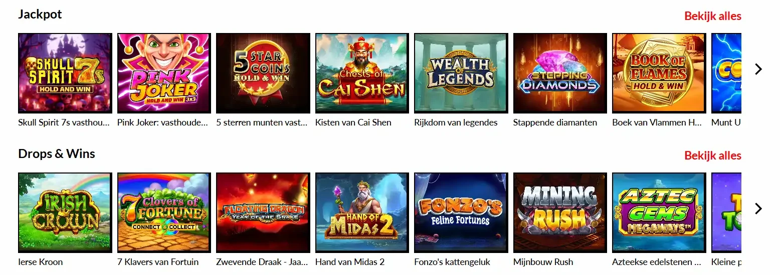 Manga Casino spellen jackpot grote prijzen winnen